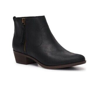 Lucky Brand Blander Booties In Black Leather Sz 6.5 New